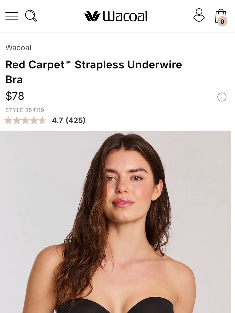 Wacoal Black Red Carpet™ Strapless Underwire Bra